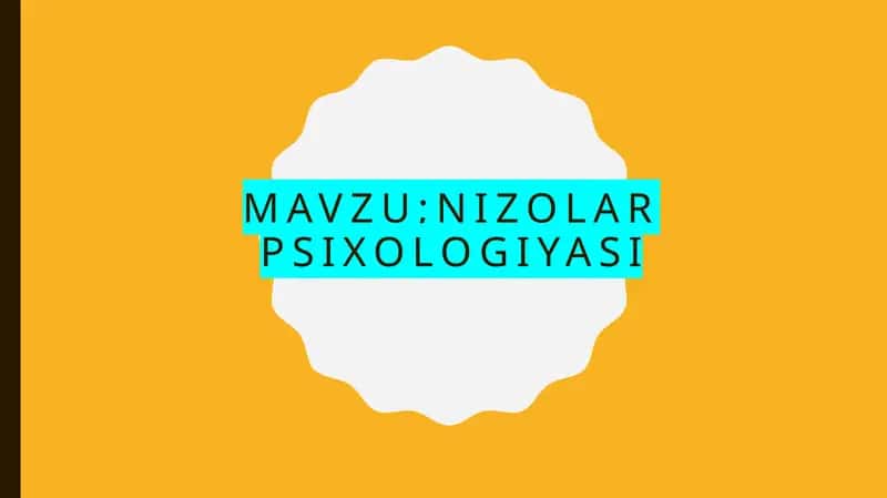 Nizolar Psixologiyasi 1
