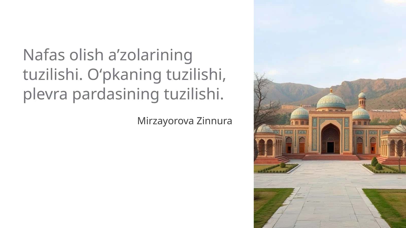 Nafas olish aʼzolarining tuzilishi 1