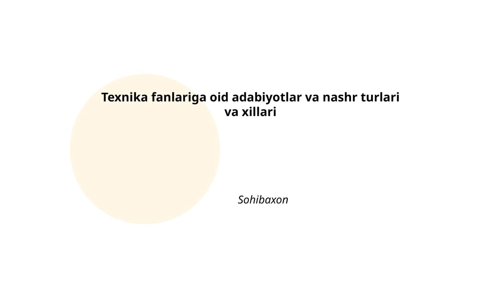 Texnika fanlariga oid adabiyotlar va nashr turlari va xillari 1