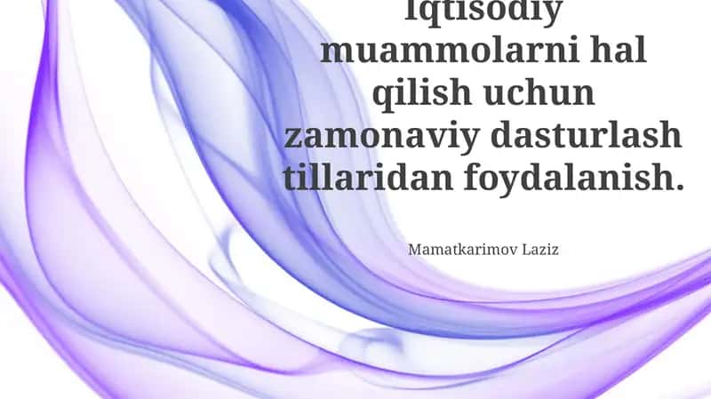 Iqtisodiy Muammolarni Hal Qilish 1