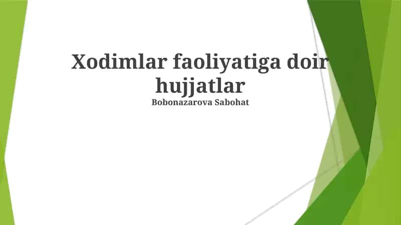 Xodimlar faoliyatiga doir hujjatlar 1