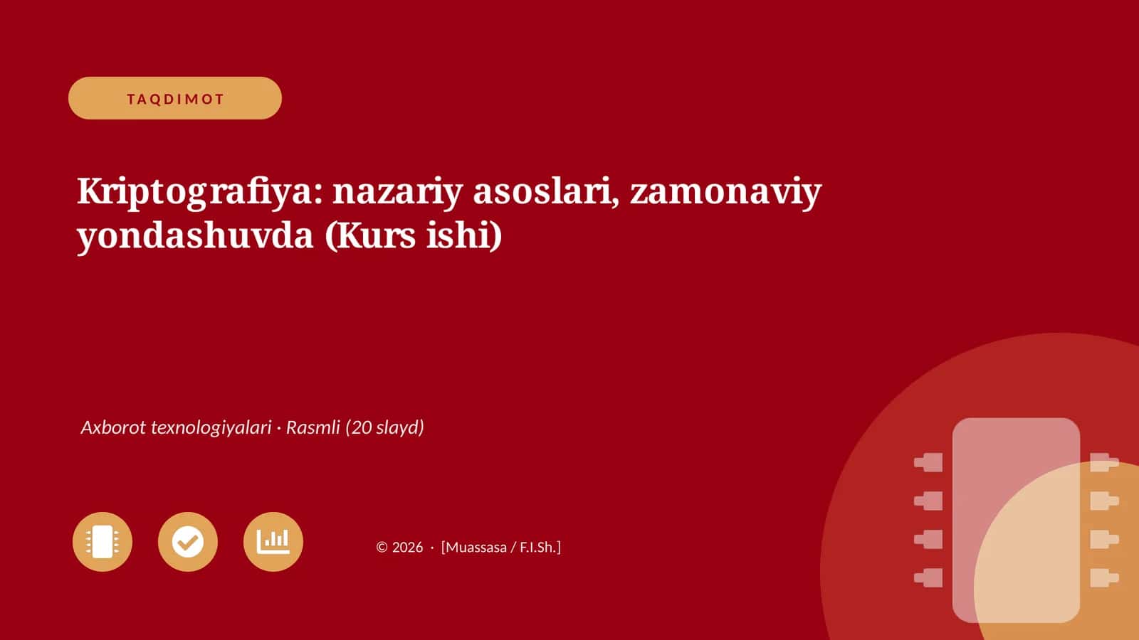 Kriptografiya: nazariy asoslari, zamonaviy yondashuvda (Kurs ishi) 1