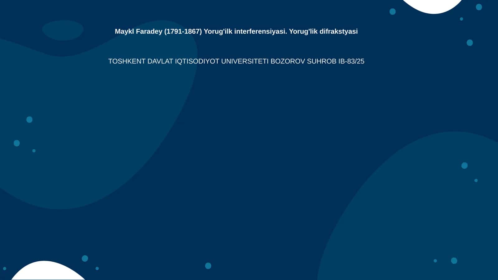 Yorug'ilk interferensiyasi. Yorug'lik difrakstyasi 1