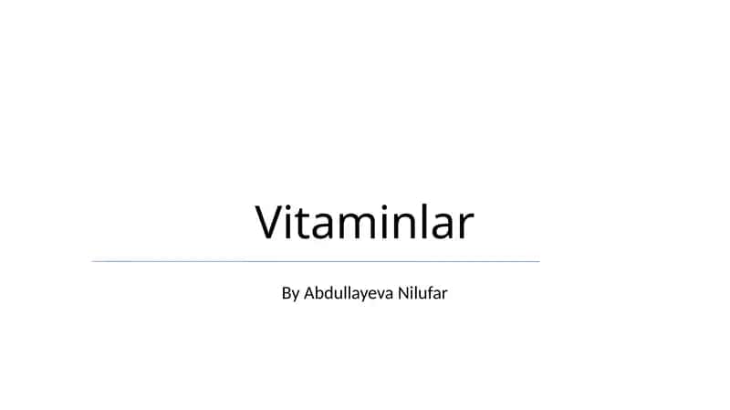 Vitaminlar 1
