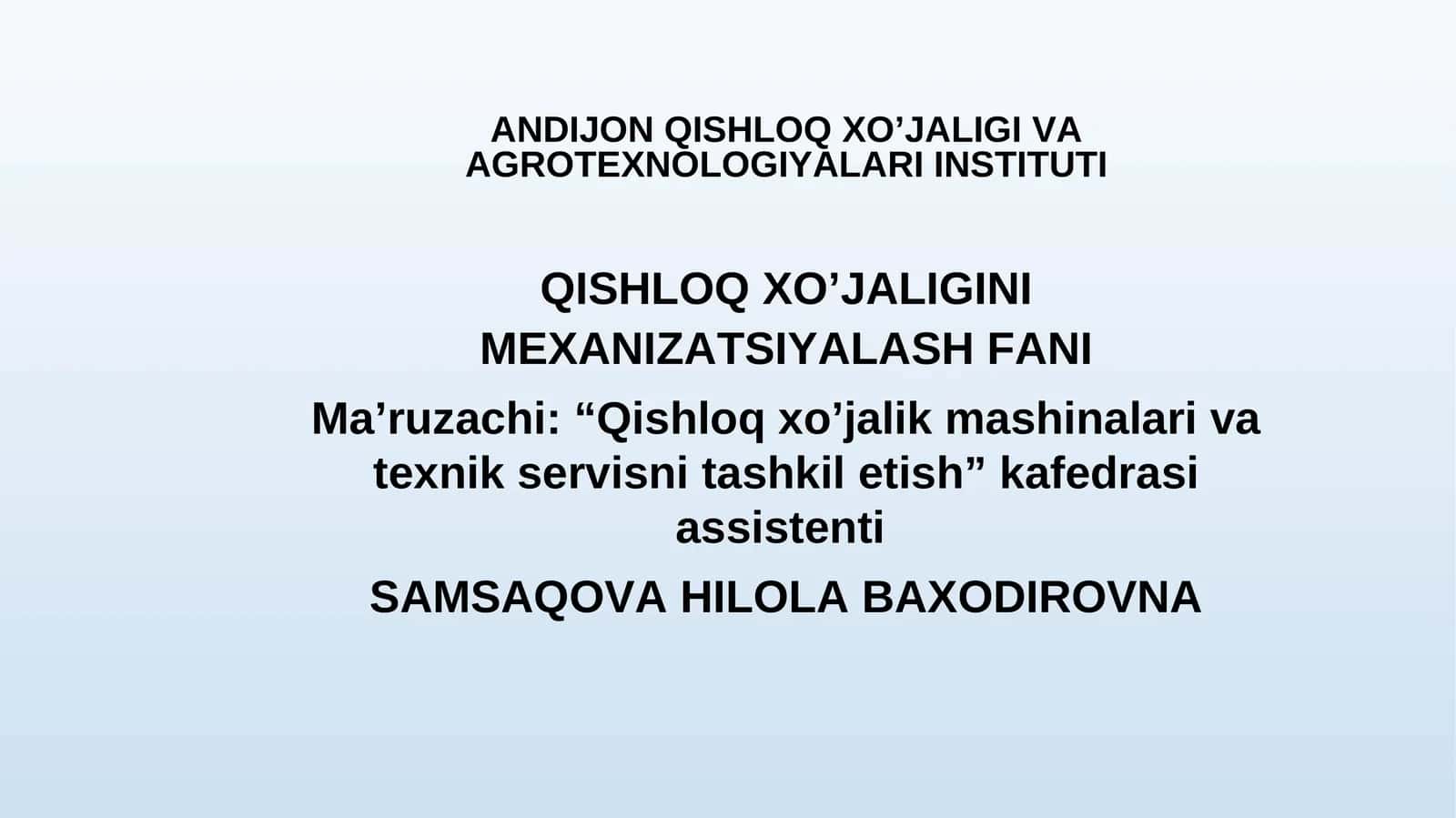 Melioratsiyava sugorishishlarida qo‘llaniladigan mashinalar 1