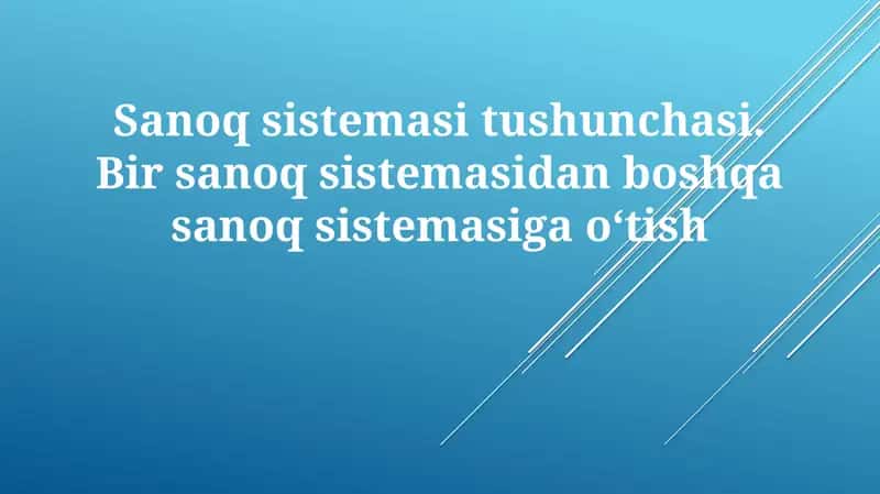 Sonlar tizimlari 1