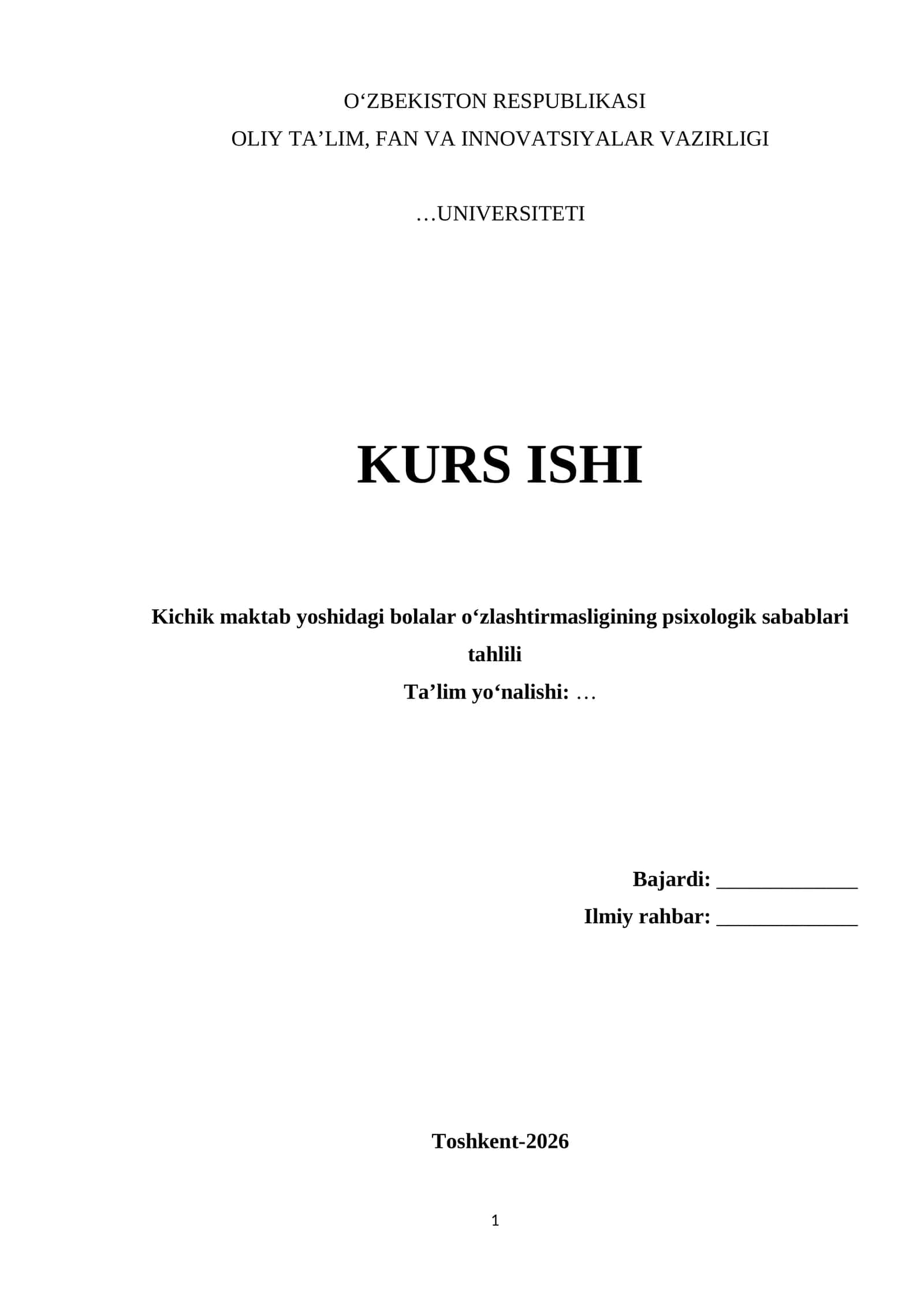 Kurs ishi 1