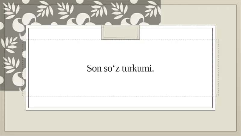 Son so‘z turkumi 1