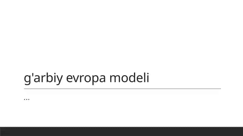 G'arbiy Evropa modeli