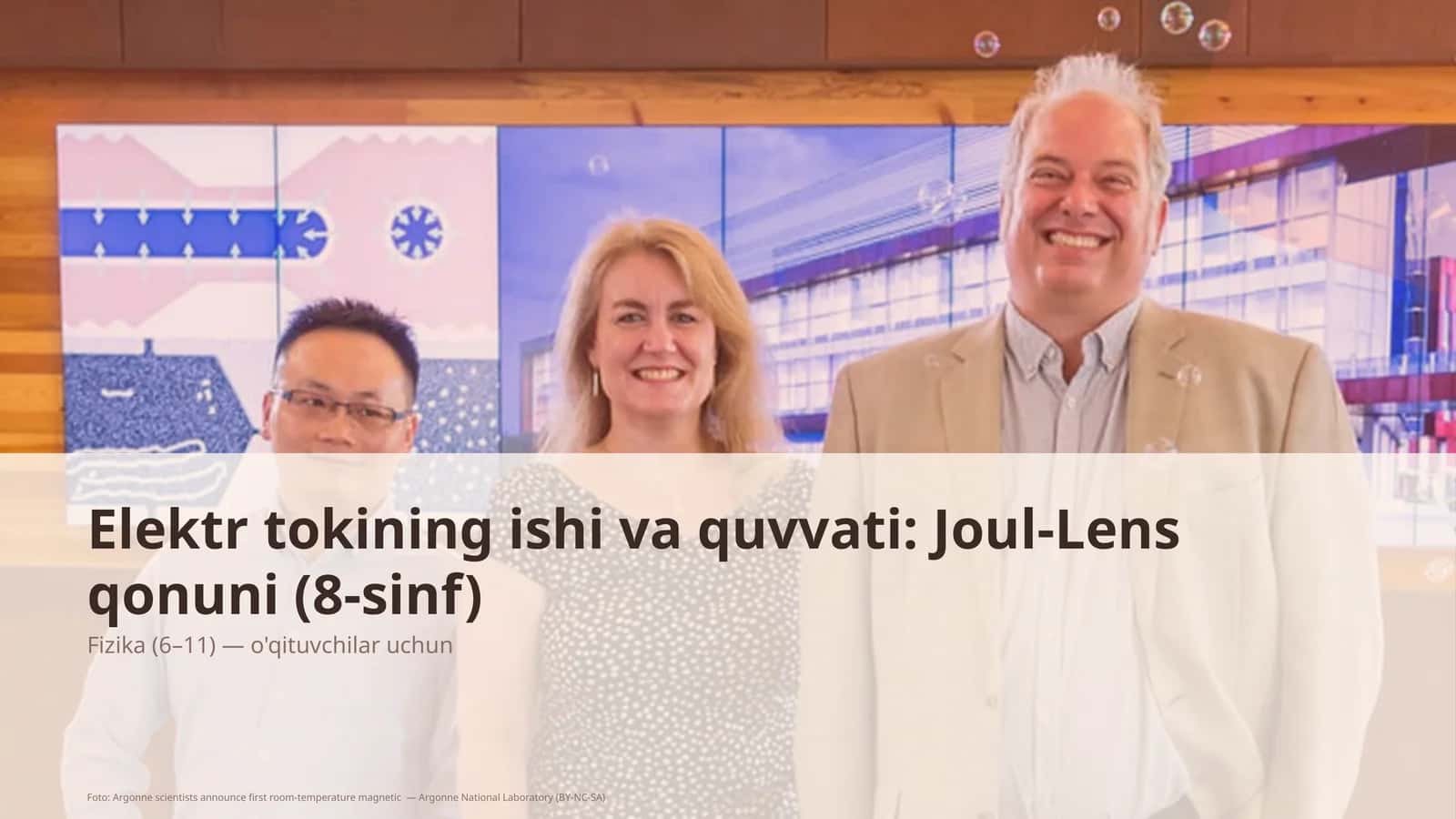 Elektr tokining ishi va quvvati: Joul-Lens qonuni (8-sinf) 1