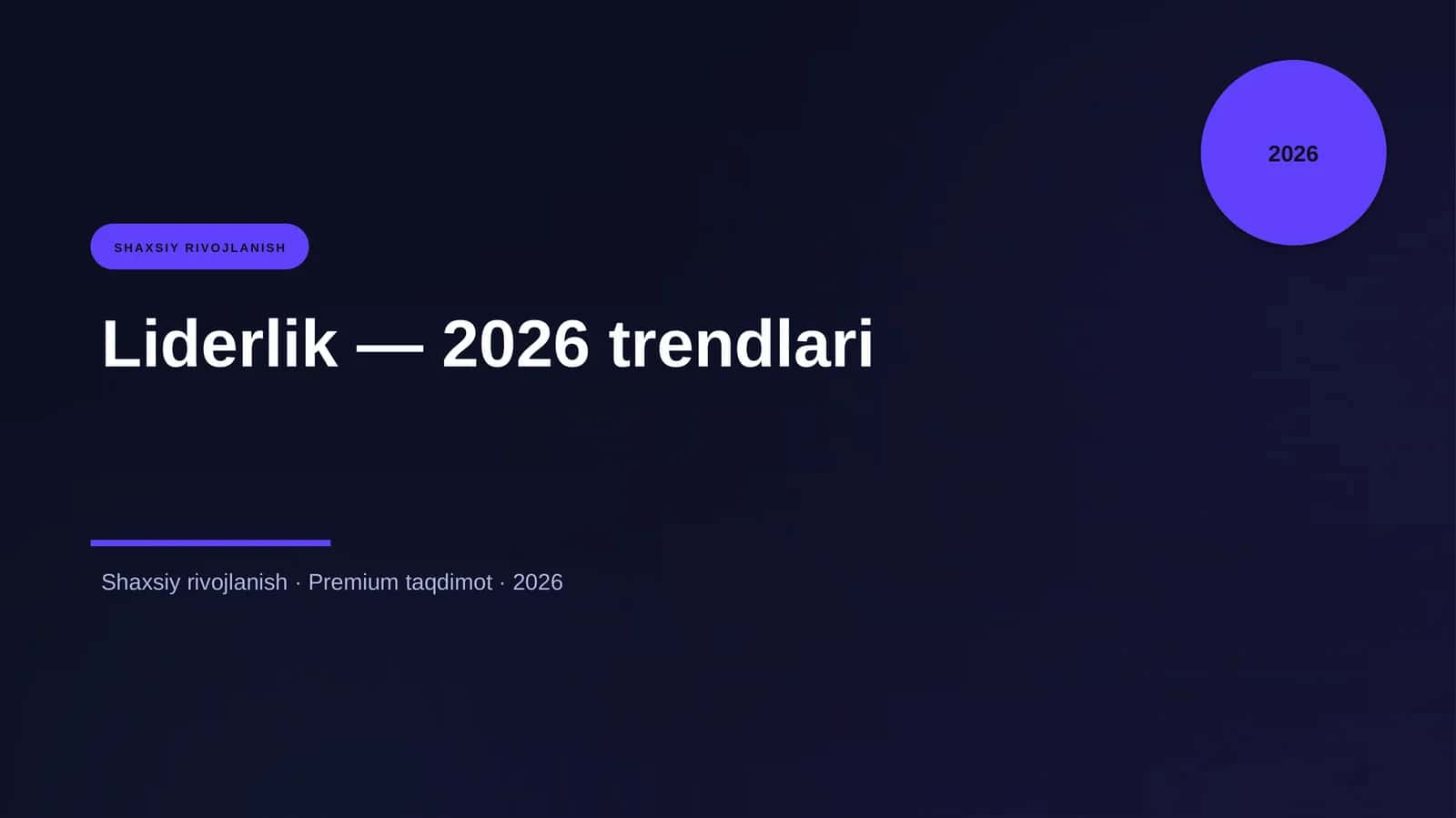 Liderlik — 2026 trendlari 1