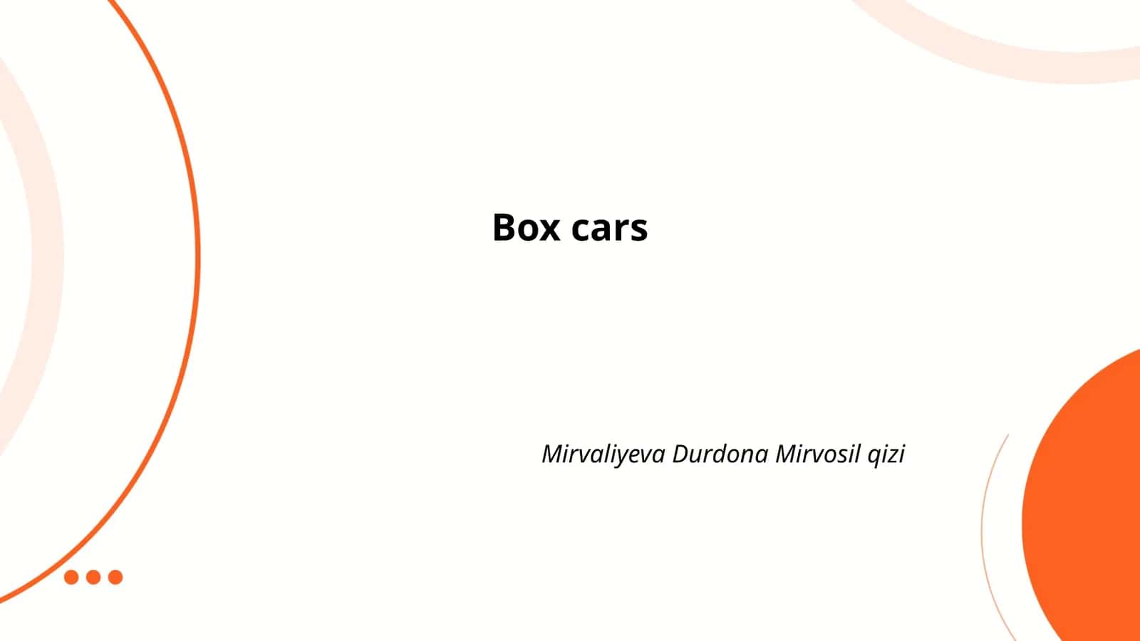 Boxcars 1