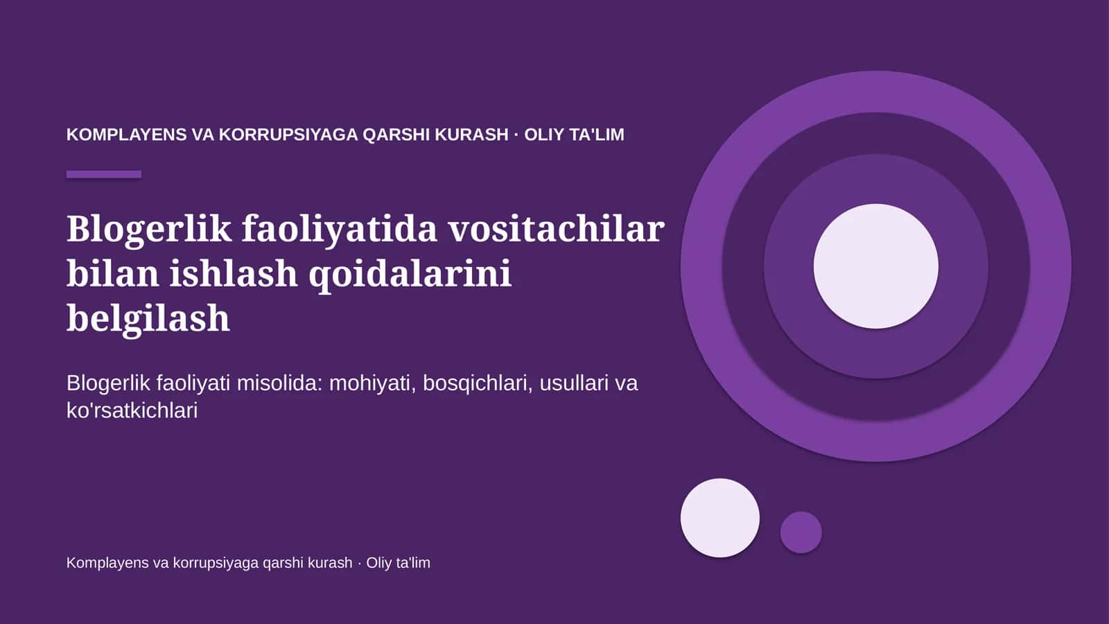 blogerlik faoliyatida vositachilar bilan ishlash qoidalarini belgilash 5036 1