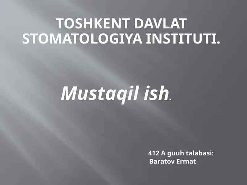 O’tkirostidavriodontogenosteomiyelit.surunkaliodontogenosteomiyelit.tekshirish,klinika,diagnostikavakompleksdavolashdajarrohvaortodontbajaradiganvazifalar 1