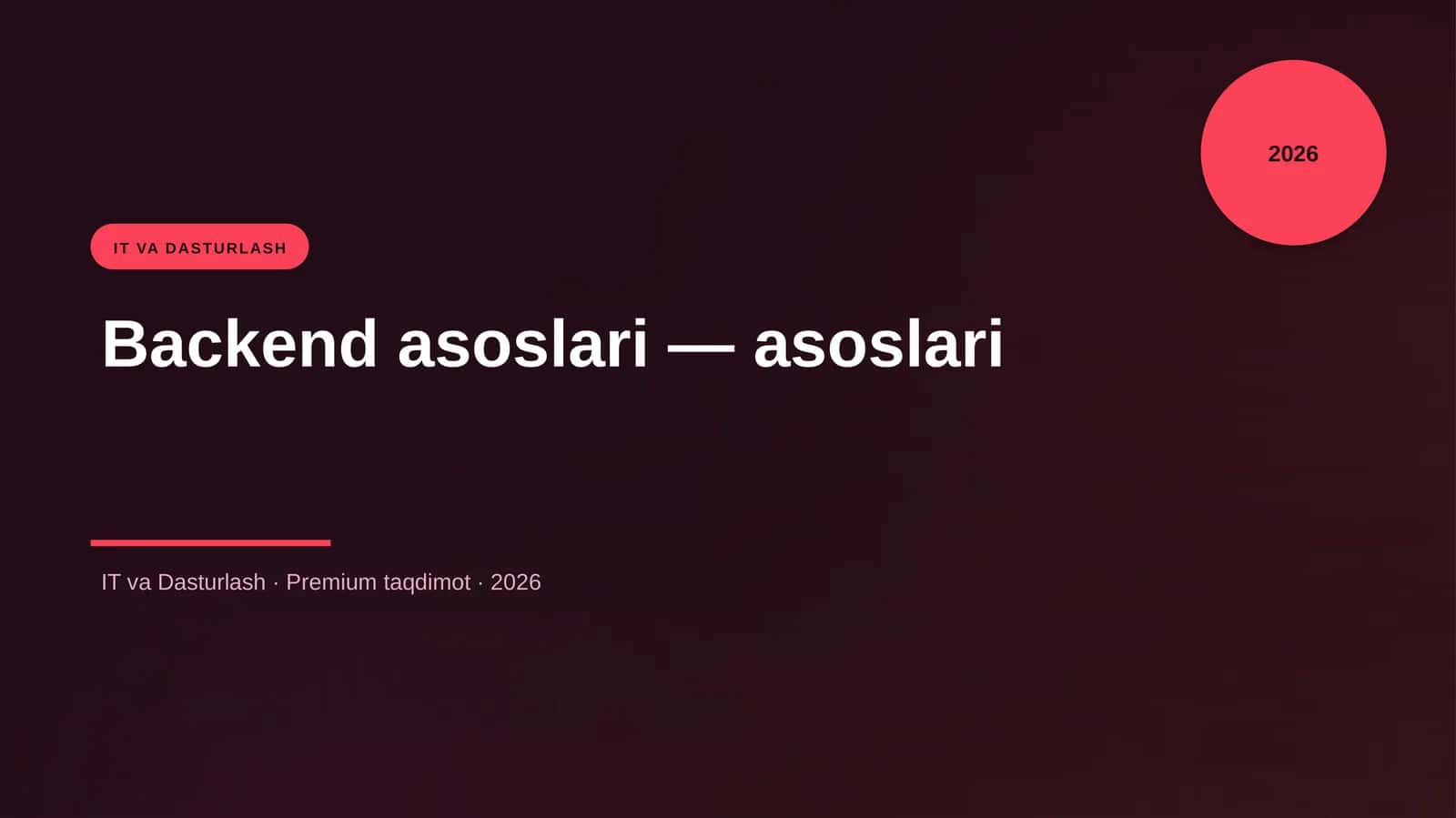 Backend asoslari — asoslari 1
