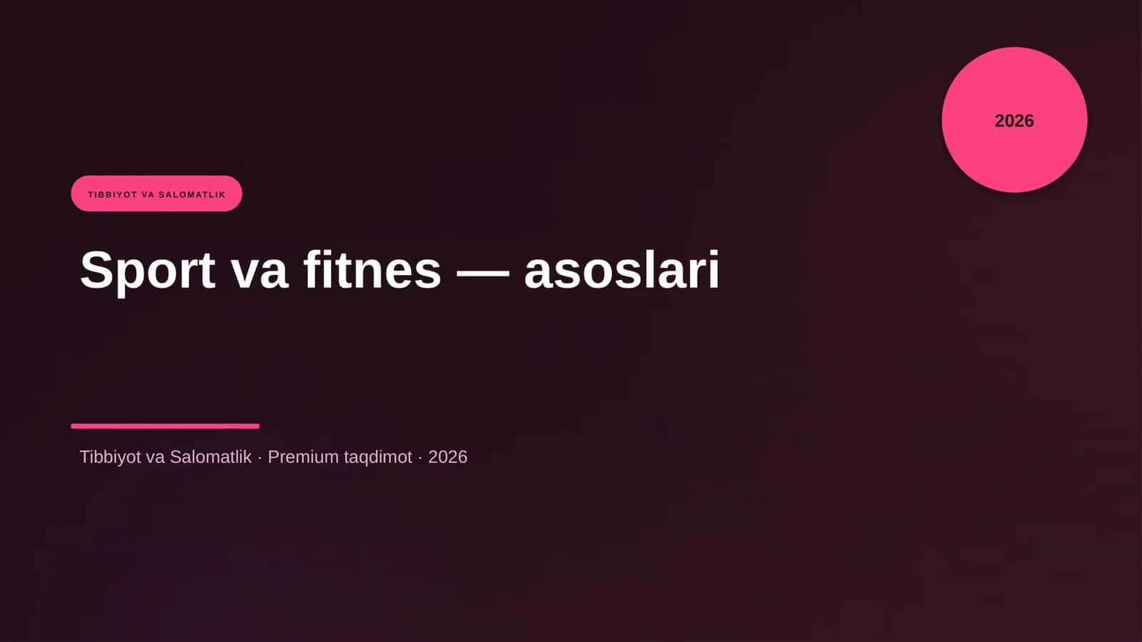 Sport va fitnes — asoslari 1