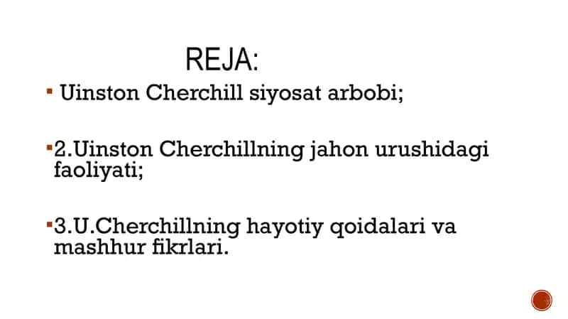 Winston Cherchillning jahon urushidagi faoliyati 1