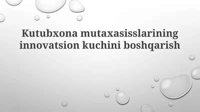 Innovatsion salohiyatni aniqlash va rivojlantirish 1