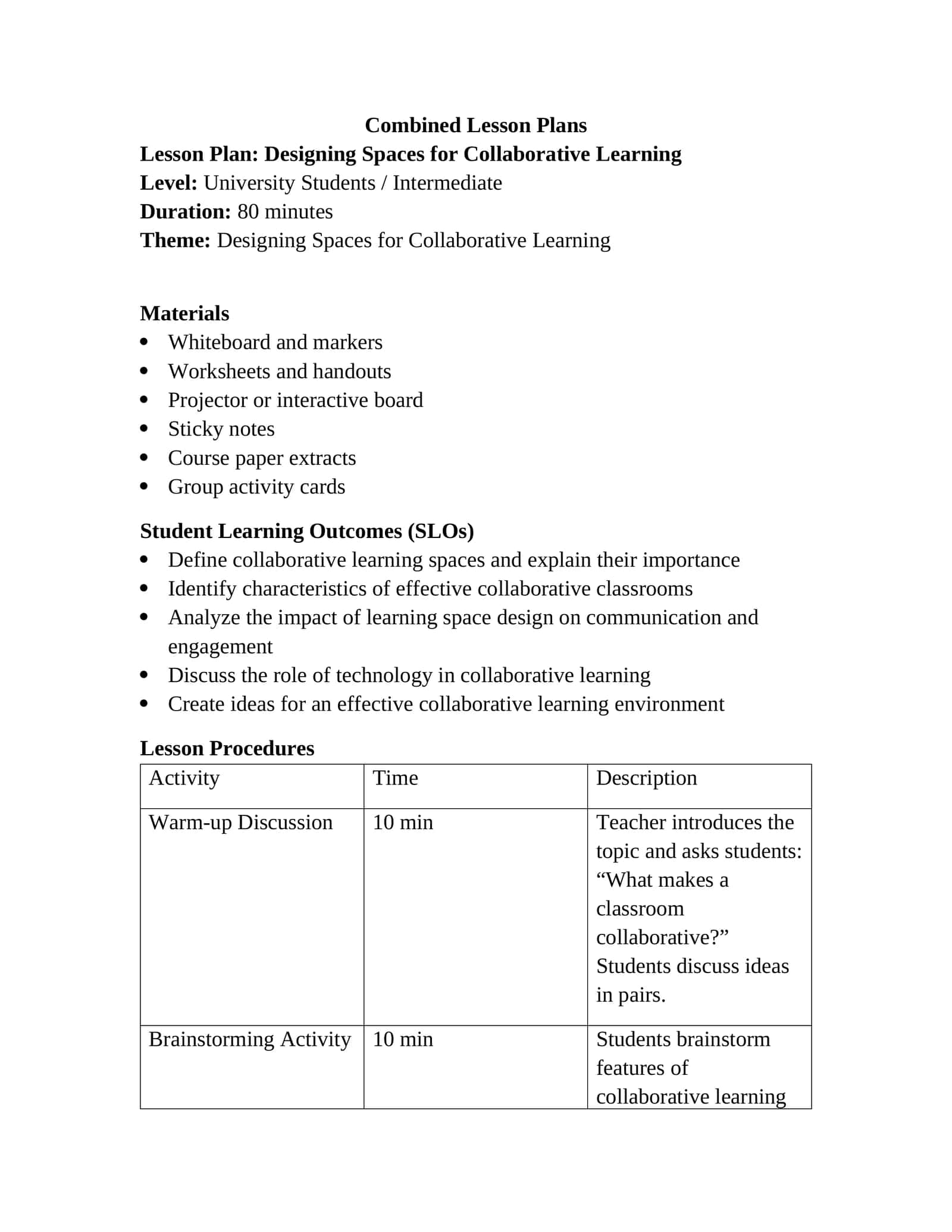 Combined Lesson Plans 1