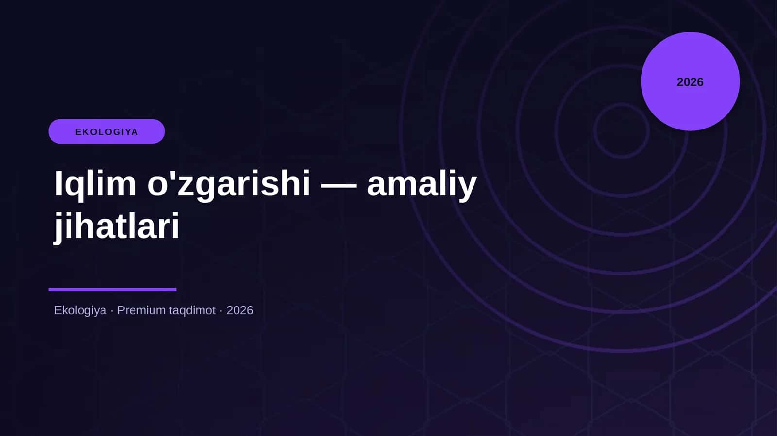 Iqlim o'zgarishi — amaliy jihatlari 1