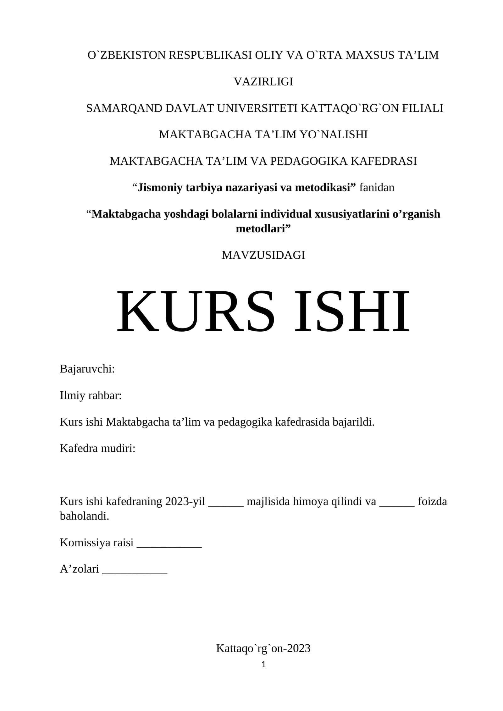 Maktabgacha yoshdagi bolalarni individual xususiyatlarini o’rganish metodlari 1