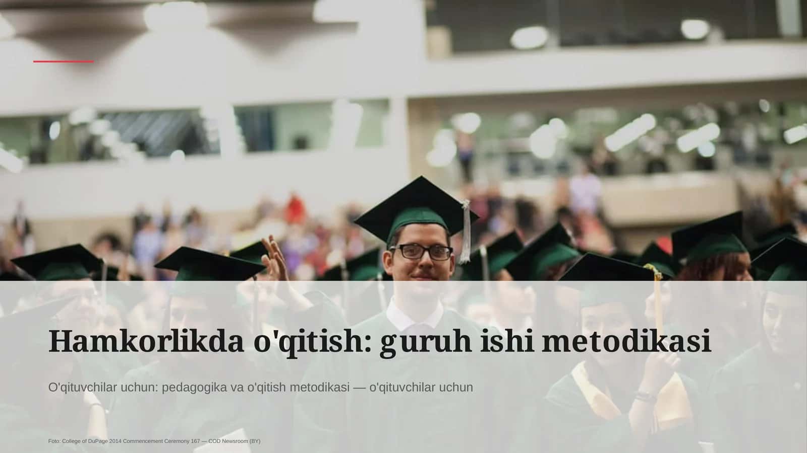 Hamkorlikda o'qitish: guruh ishi metodikasi 1