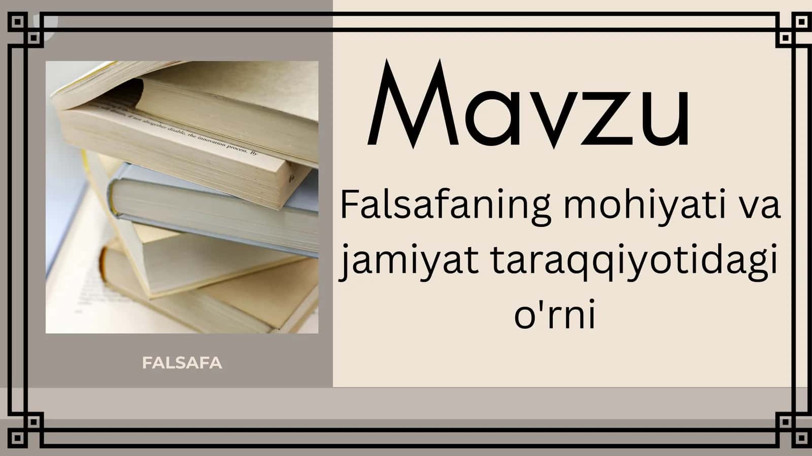 Falsafaga oid 1