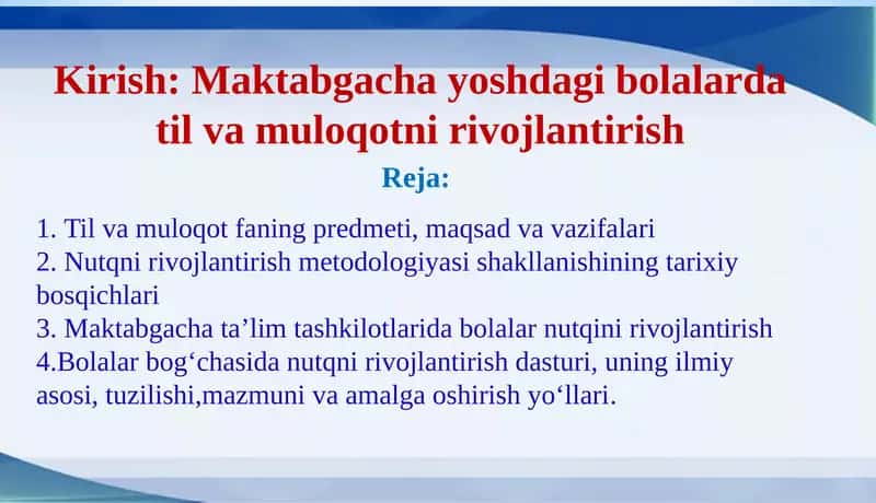 Til va muloqot faning predmeti, maqsad va vazifalari 1