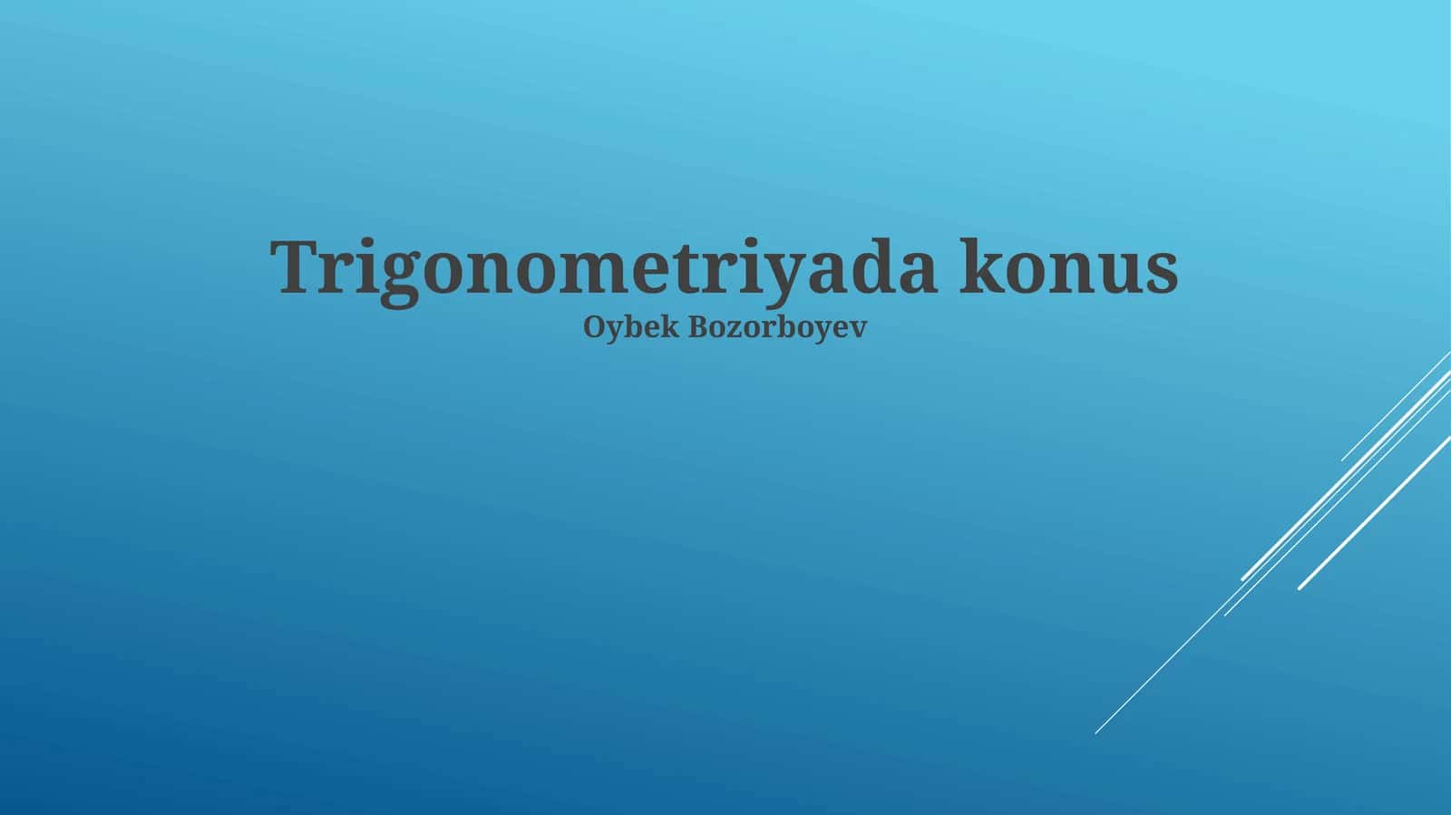 Trigonometriyada konus 1