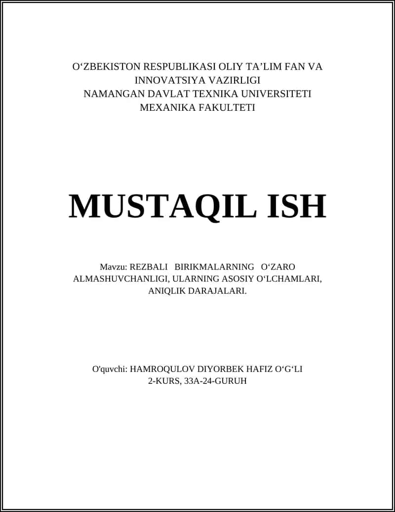 REZBALI BIRIKMALARNING O‘ZARO ALMASHUVCHANLIGI 1