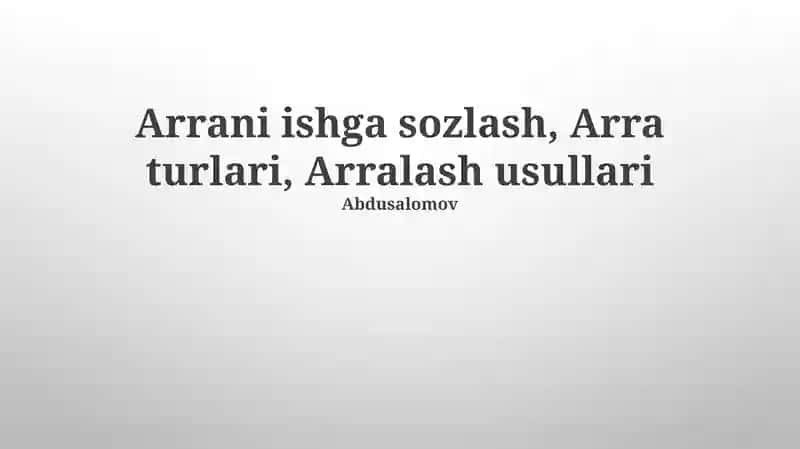 Umumiy arra texnikalari