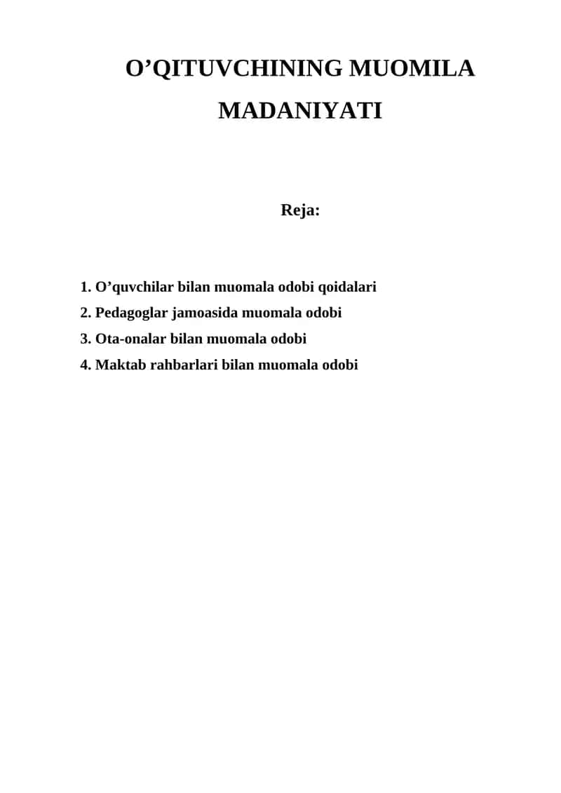 O’QITUVCHINING MUOMILA MADANIYATI 1