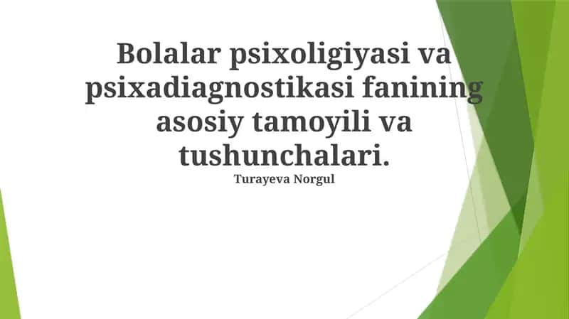 Bolalar psixoligiyasi va psixadiagnostikasi 1