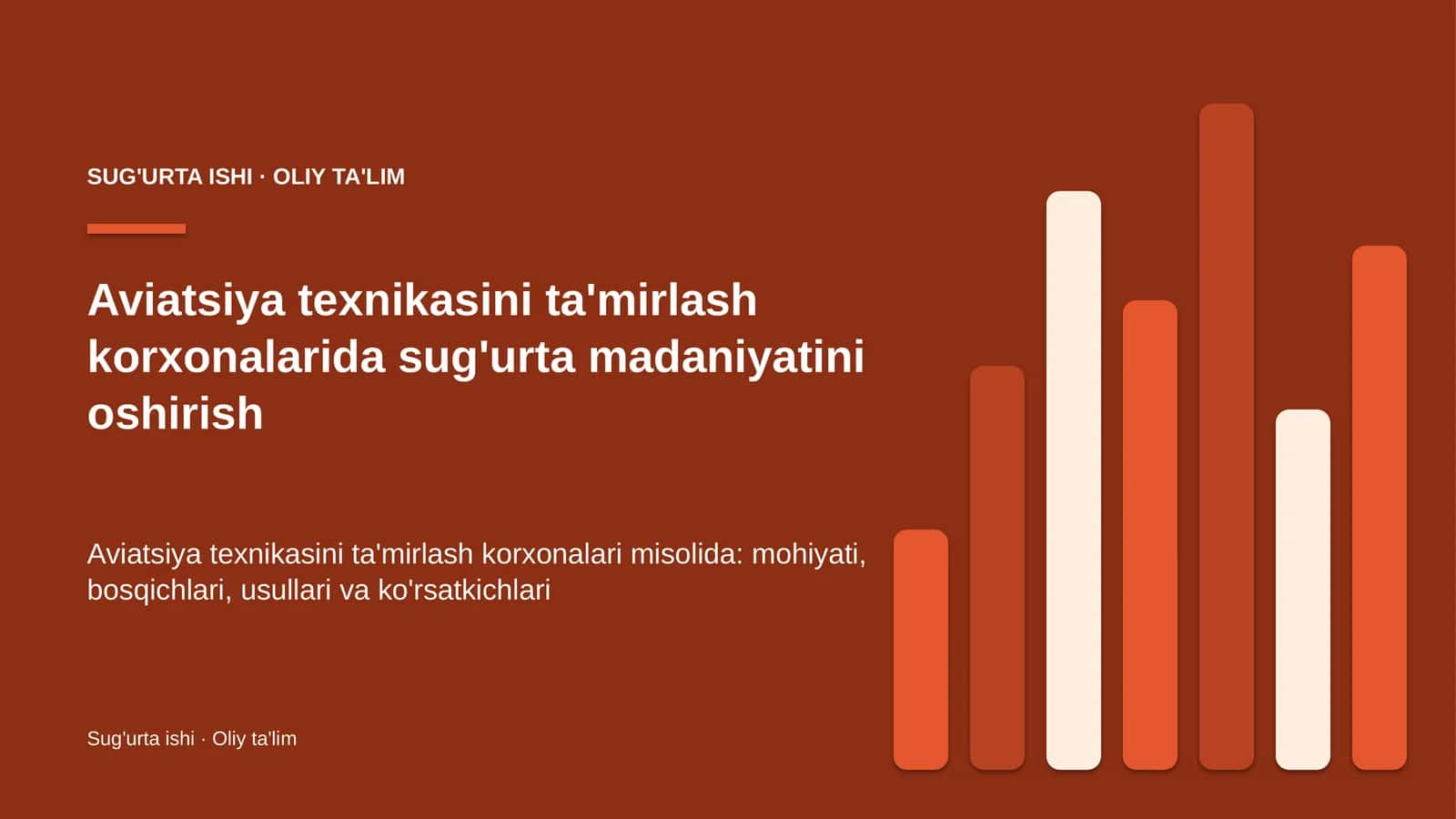 Aviatsiya texnikasini ta'mirlash korxonalarida sug'urta madaniyatini oshirish 1