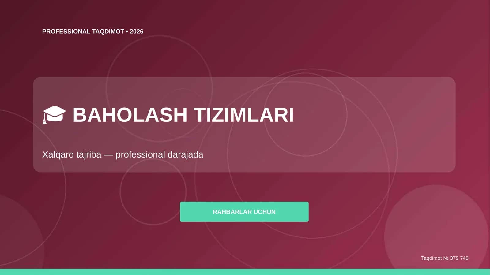 BAHOLASH TIZIMLARI 1