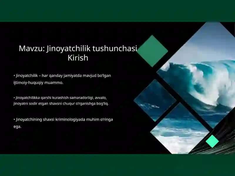 Jinoyatchilik tushunchasi 1