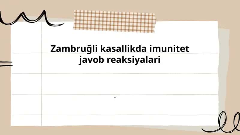 Zambruğli kasalliklarda immunitet javob reaksiyalari 1