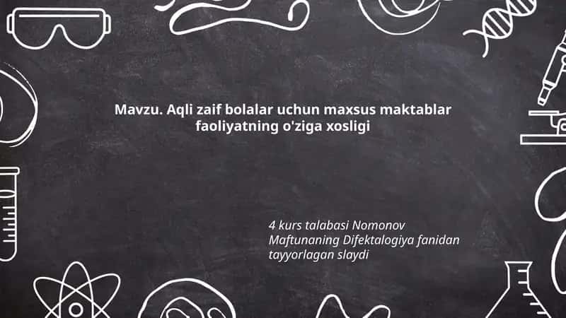 Difektalogiya fanidan tayyorlangan slayd 1