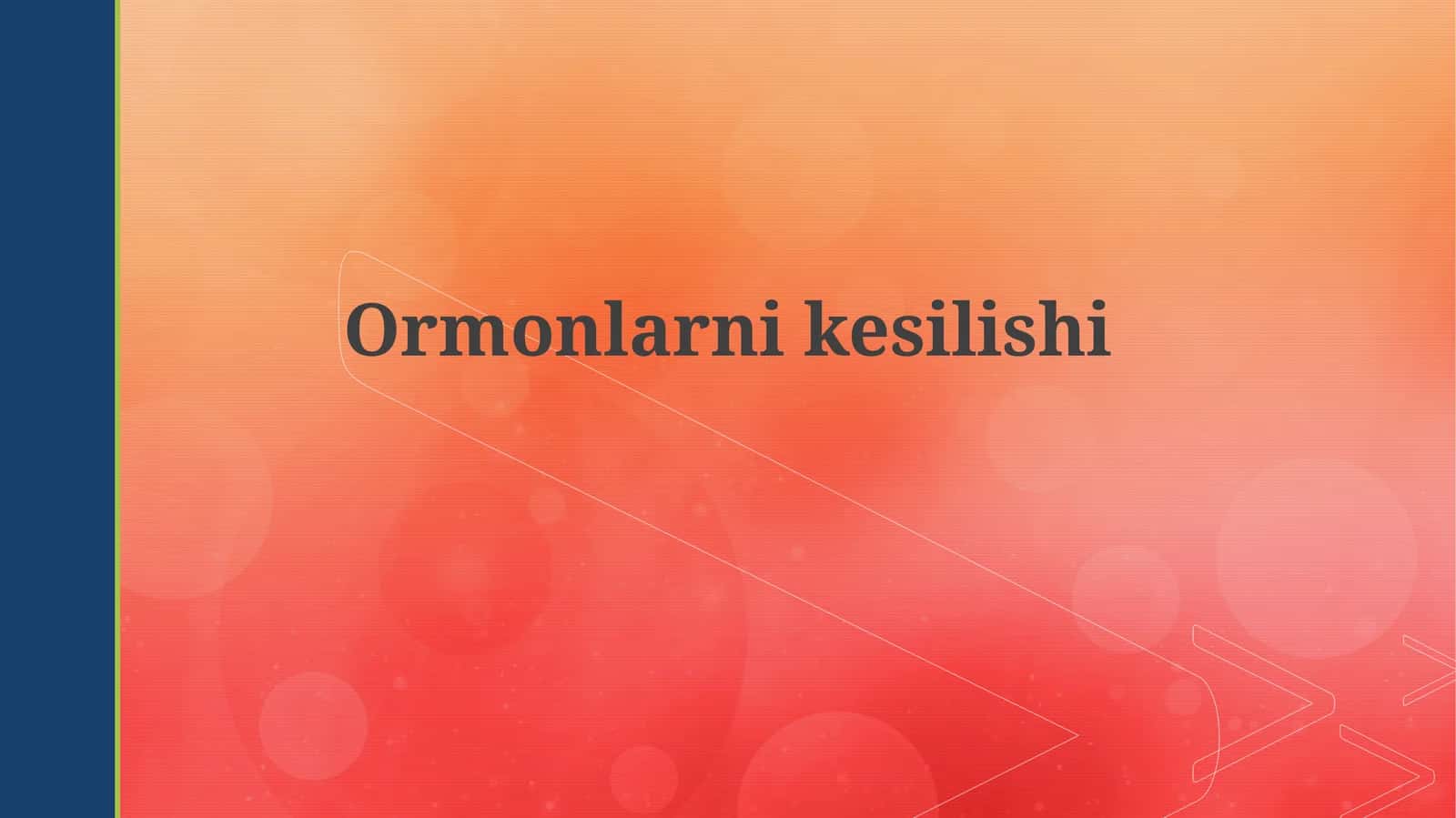 Daraxt kesish: Nega, Qanday va Oqibatlari 1