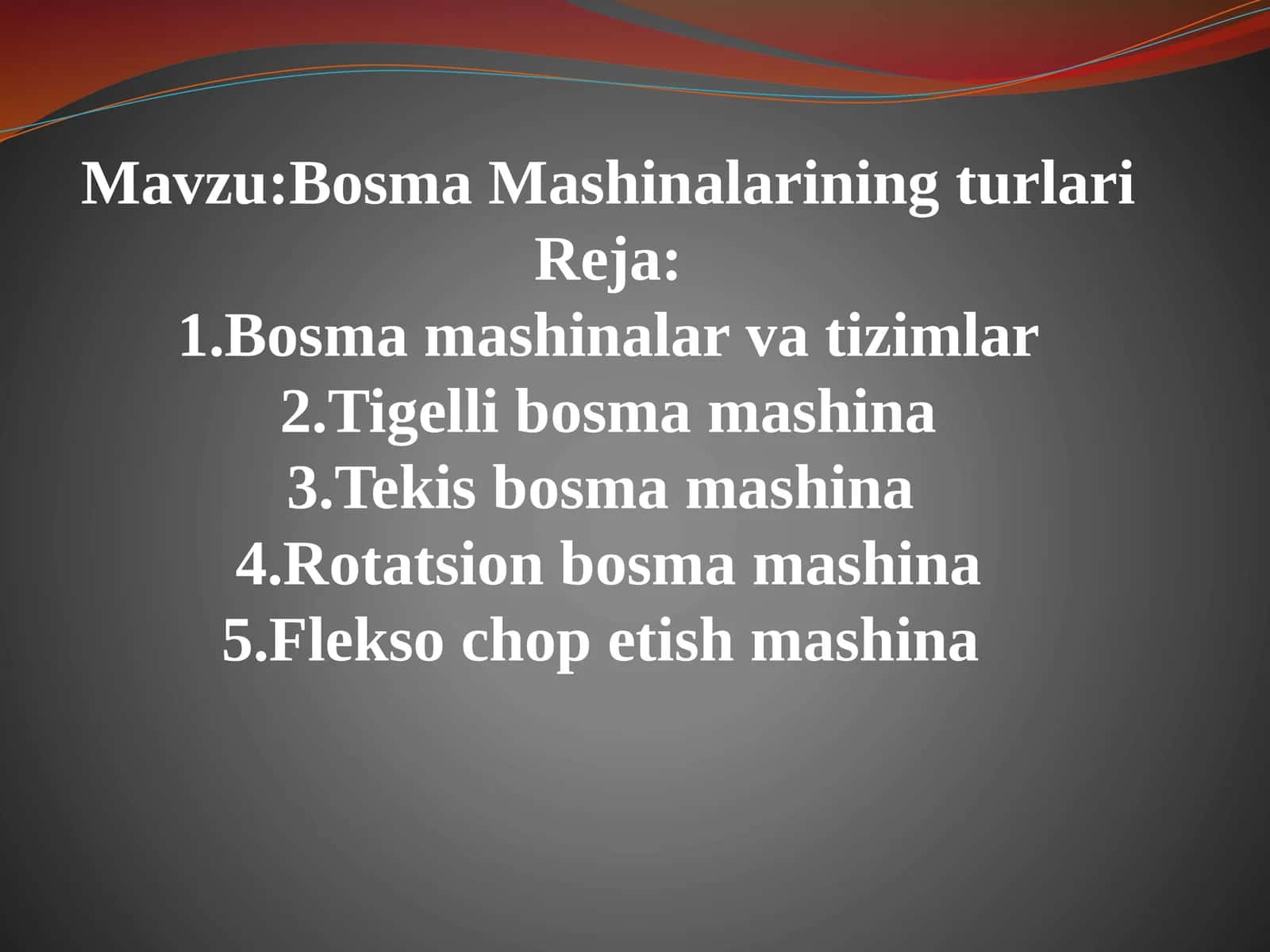 Bosma Mashinalarining Turlari 1