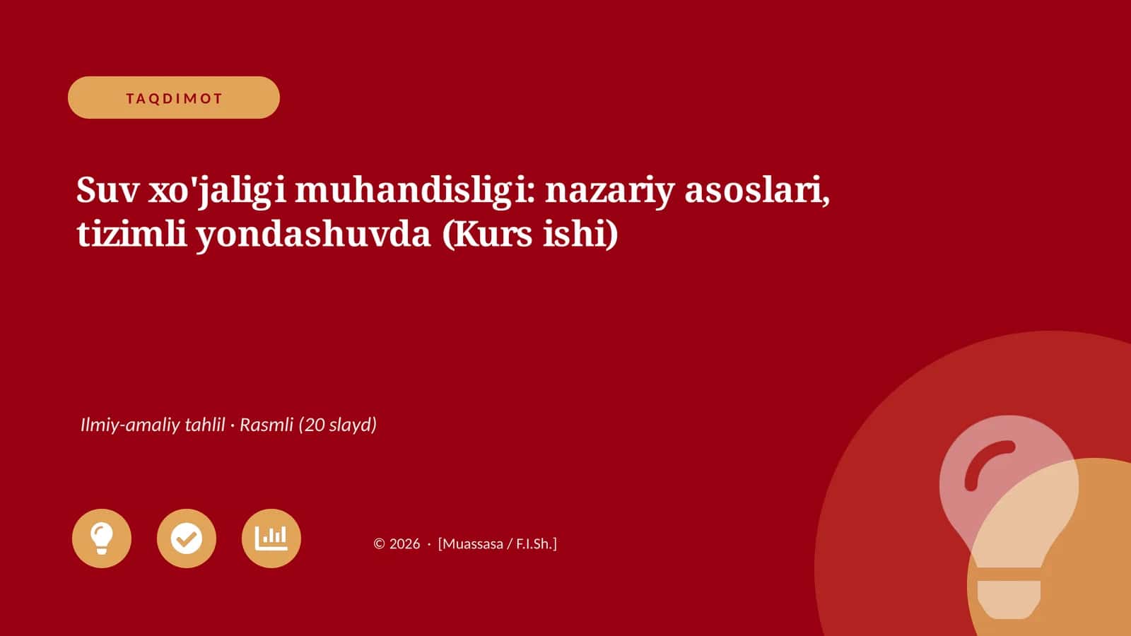 Suv xo'jaligi muhandisligi: nazariy asoslari, tizimli yondashuvda (Kurs ishi) 1