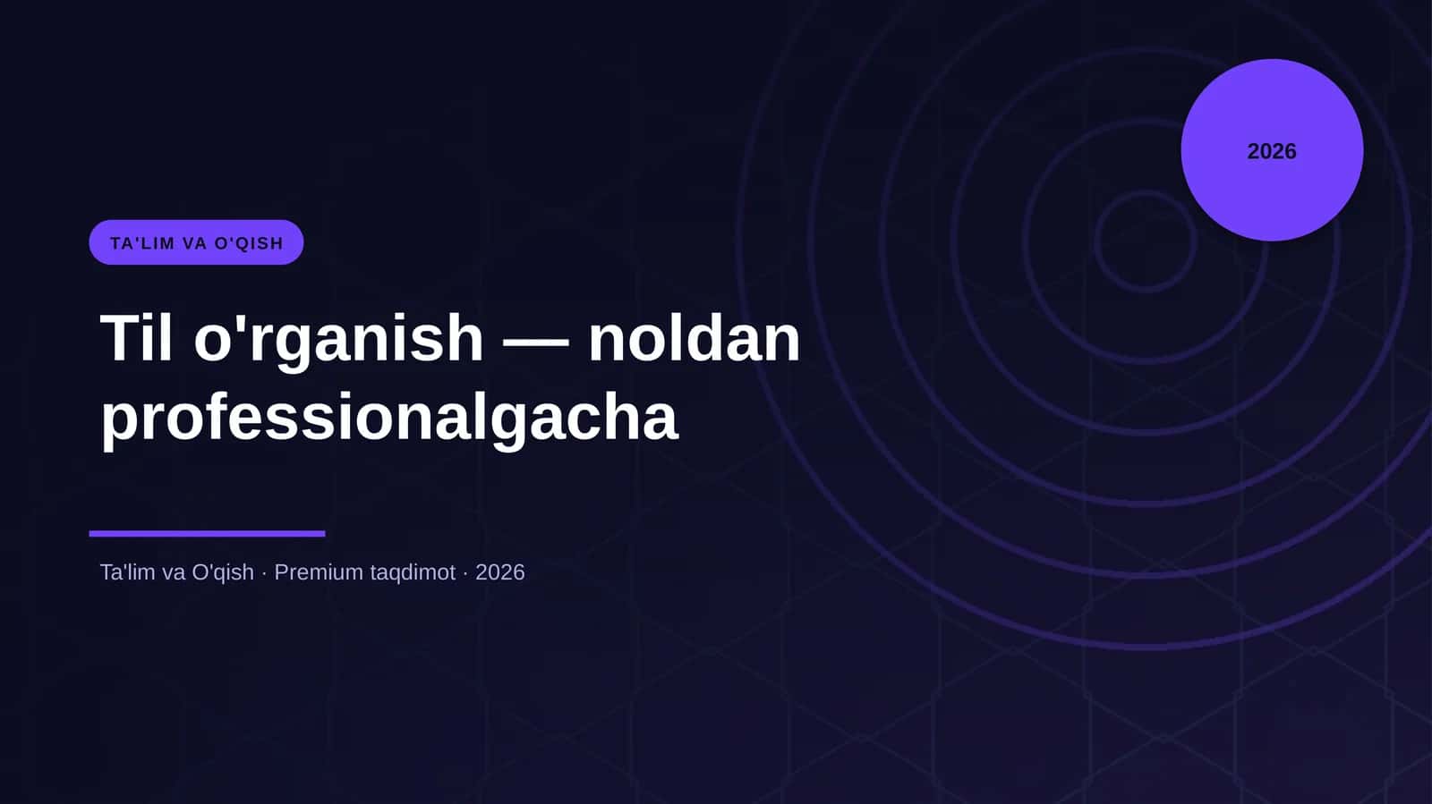Til o'rganish — noldan professionalgacha 1