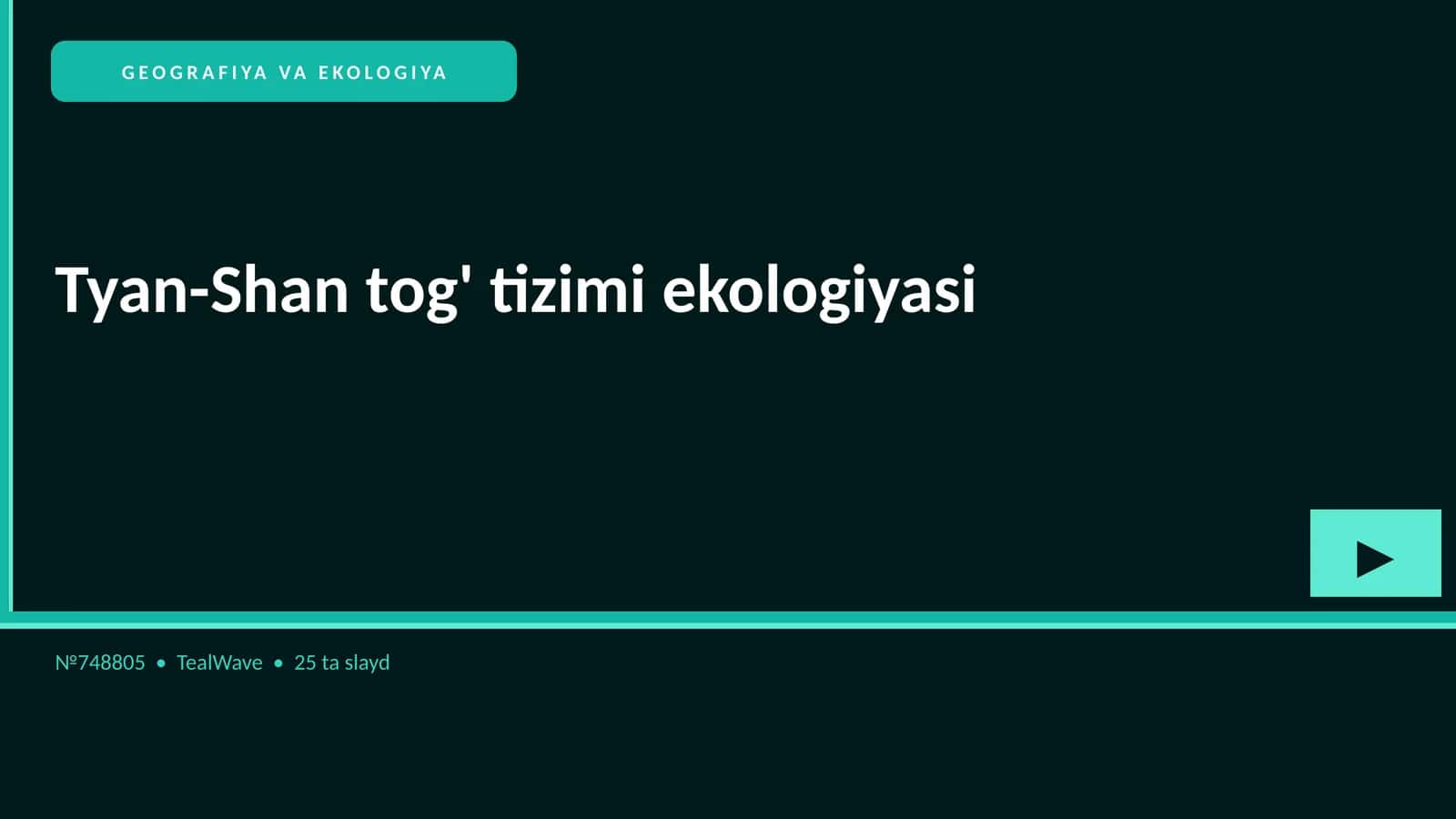 Tyan-Shan tog' tizimi ekologiyasi 1