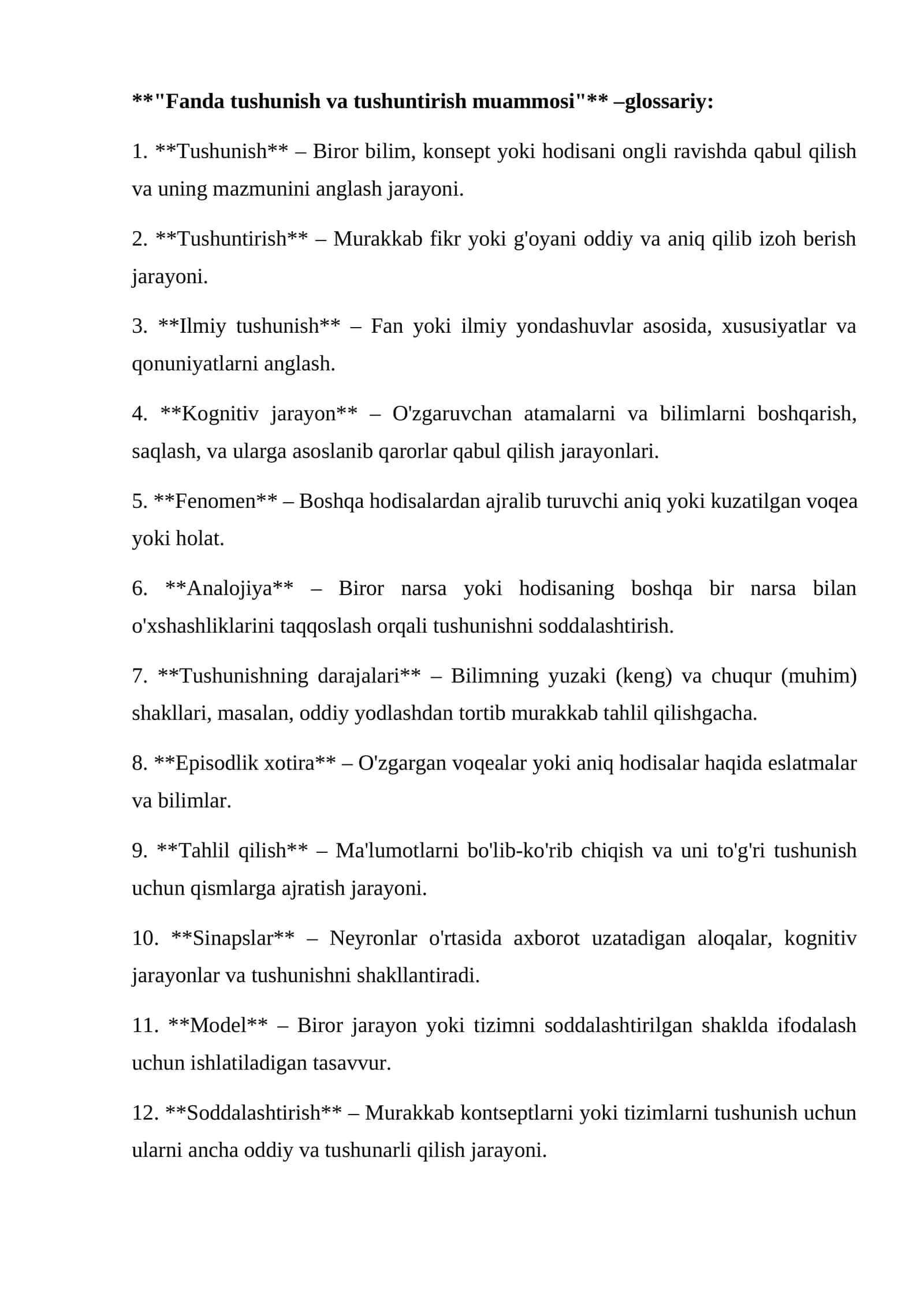 Fanda tushunish va tushuntirish muammosi 1