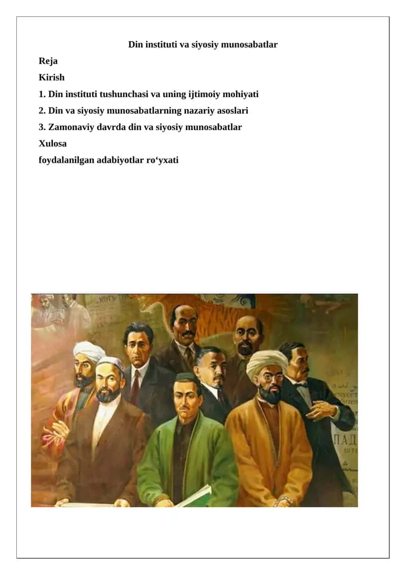 Din instituti va siyosiy munosabatlar 1