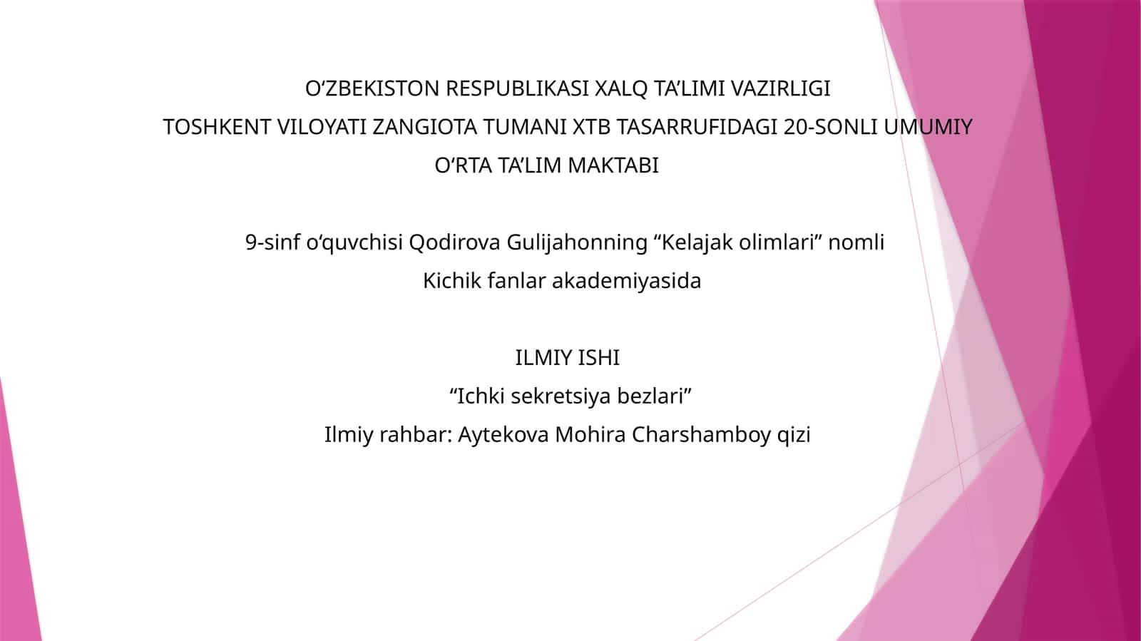 Ichki sekretsiya bezlari 1