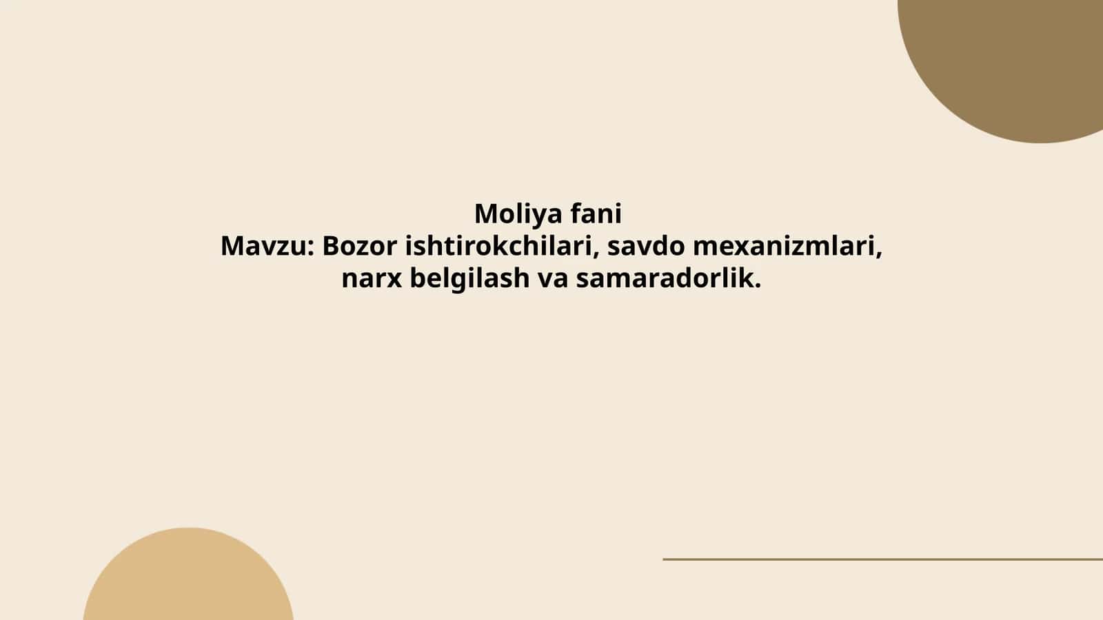 Moliya fani 1