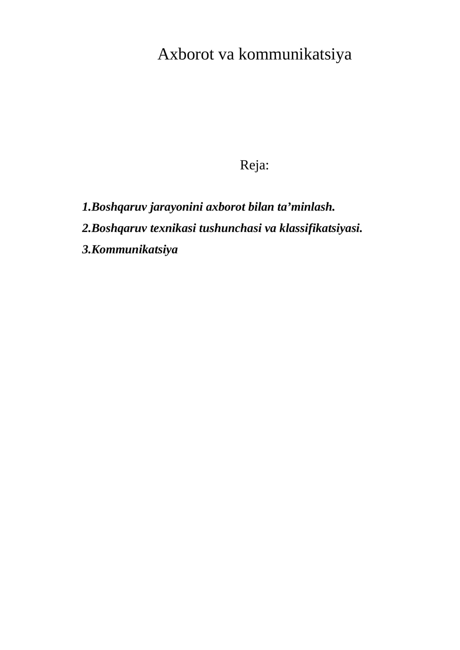 Axborot va kommunikatsiya 1