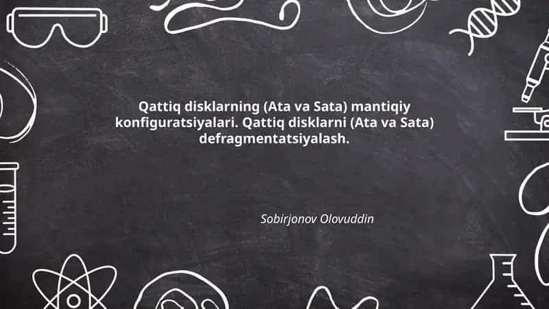 Qattiq disklarning (Ata va Sata) mantiqiy konfiguratsiyalari 1