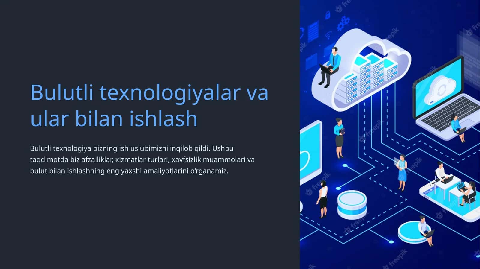 Bulutli texnologiyalar va ular bilan ishlash 1